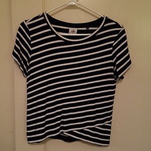 Cabi striped tulip hem tee
